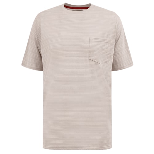 D555 Dingle 2 High Low Jacquard T-Shirt Stone